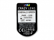 CRAZY LENS - Emerald Green - power (2 daily coloured lenses)