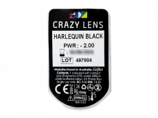 CRAZY LENS - Harlequin Black - power (2 daily coloured lenses)