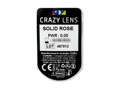CRAZY LENS - Solid Rose - plano (2 daily coloured lenses)