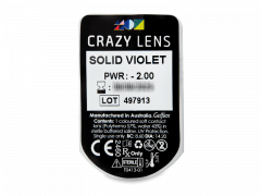 CRAZY LENS - Solid Violet - power (2 daily coloured lenses)