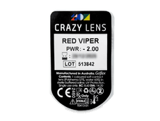 CRAZY LENS - Red Viper - power (2 daily coloured lenses)