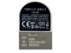 TopVue Daily Color - Blue - plano (2 daily coloured lenses)